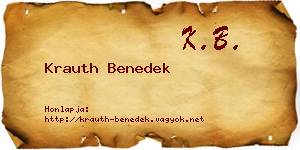 Krauth Benedek névjegykártya