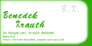 benedek krauth business card